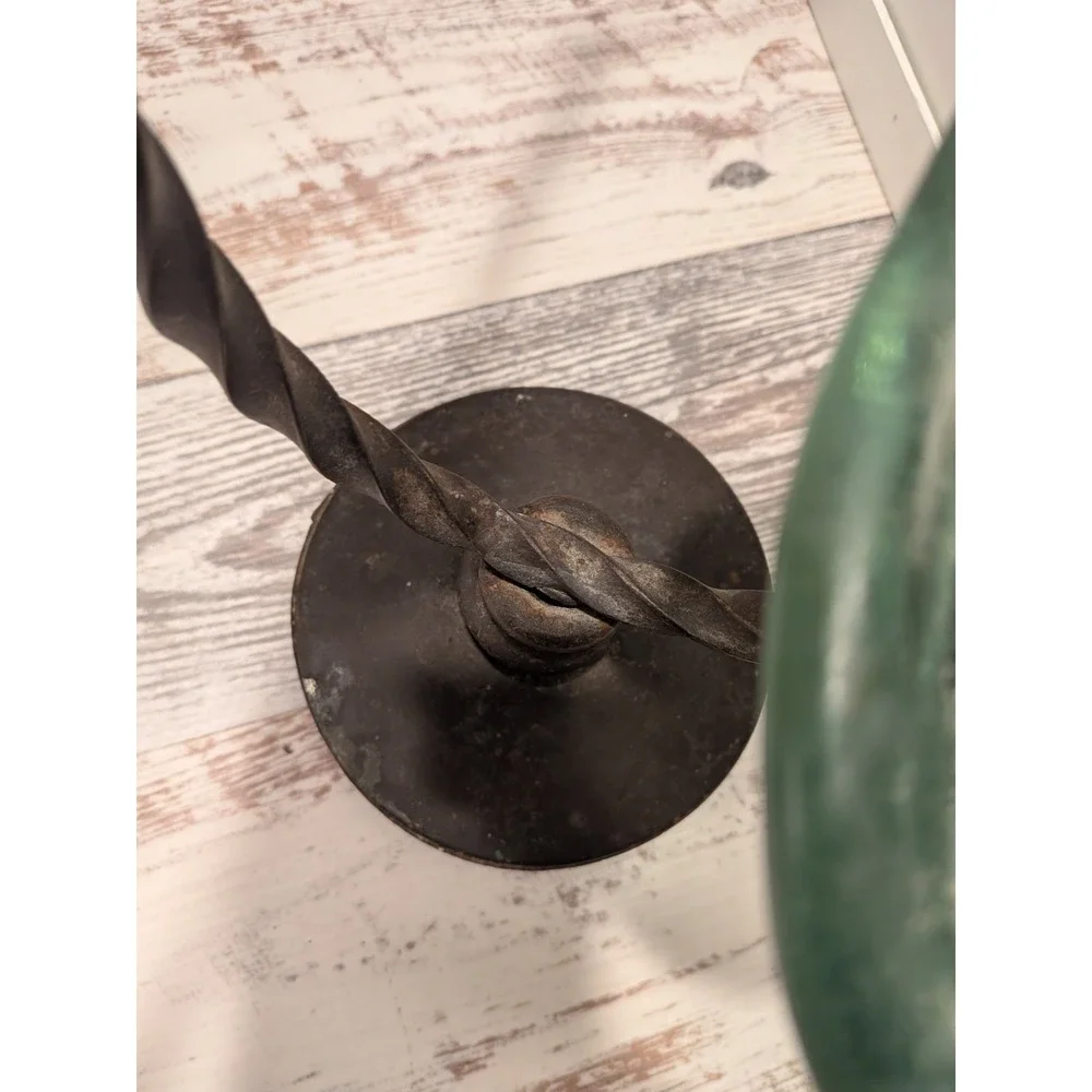 Rustic Countertop Forged Iron Hand Towel Holder Glass Soap Dish Sun Moon Emblem
